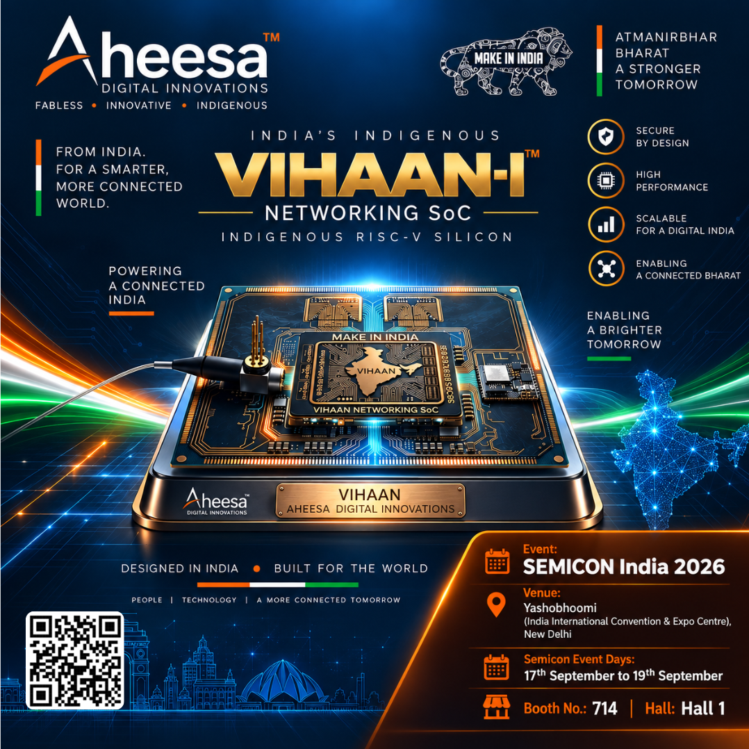 Aheesa Unveils "VIHAAN" Indigenous Networking SoC at Semicon India 2026